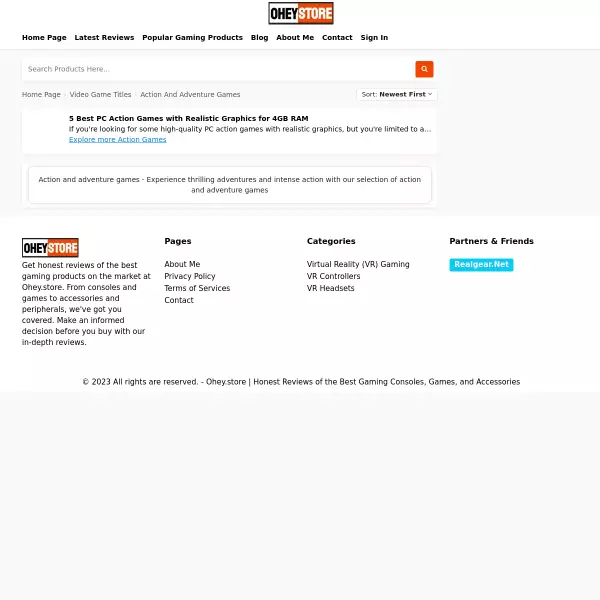 5 Best PC Action Games with Realistic Graphics for 4GB RAM